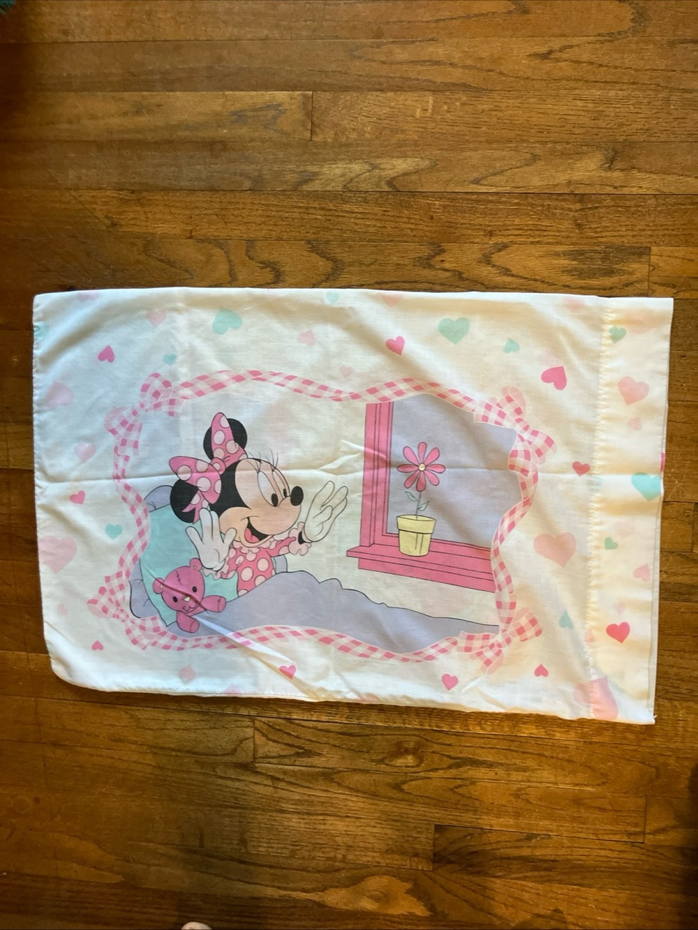 Disney Minnie Mouse Pink Heart Pillowcase vintage